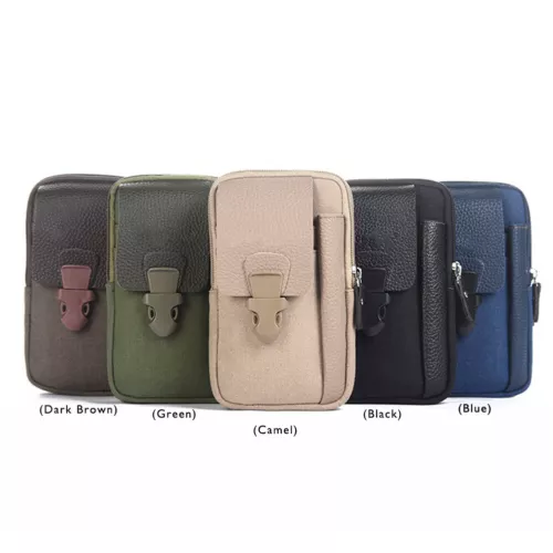 Canvas Men Waist Belt Bags Business Sports Casual Male Zip Mobile Phone Pouch - Picture 2 of 39