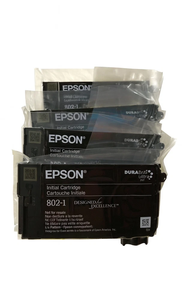 New Genuine EPSON 802-I initial Black & Color 4 Ink set for 4720 4730 4734 4740 - Image 3 of 4