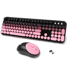 Wireless Keyboard and Mouse Combo, 2.4 GHz Wireless Full-Sized Typewriter Key...