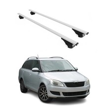 Dachträger Grundtäger für Skoda Fabia mk2 Schrägheck 2007-2014 75kg Silber 2x