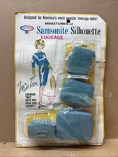 1963 Samsonite Silhouette Luggage Miniatures, No. 1201, blue, NOS, Payton