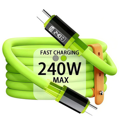 1pc Type C Fast Charging Cable 5A Braided USB Charger Green -  Charger Cable