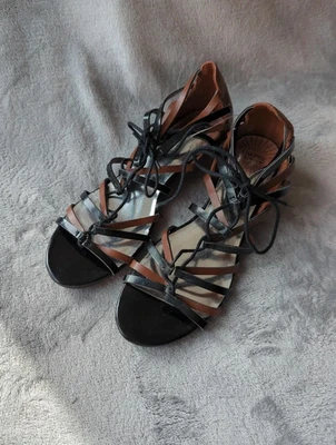 BNWT M&S Limited Collection Black and brown lace up sandals size 5.5 - Image 1 of 4