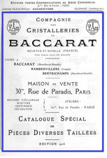 PDF catalogue CRISTALLERIE de BACCARAT + 1916 + PIECES DIVERSES CRISTAUX TAILLES