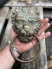 Alter großer Messing Türklopfer Löwenkopf