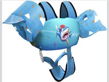 Chriffer Kids Swim Vest Life Jacket for 30-55 Pounds Boys and Girls Shark Blue