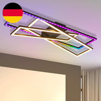 Homefire Deckenlampe Led Deckenleuchte Wohnzimmer - 36W Schwarz Dimmbar Wohnzimm