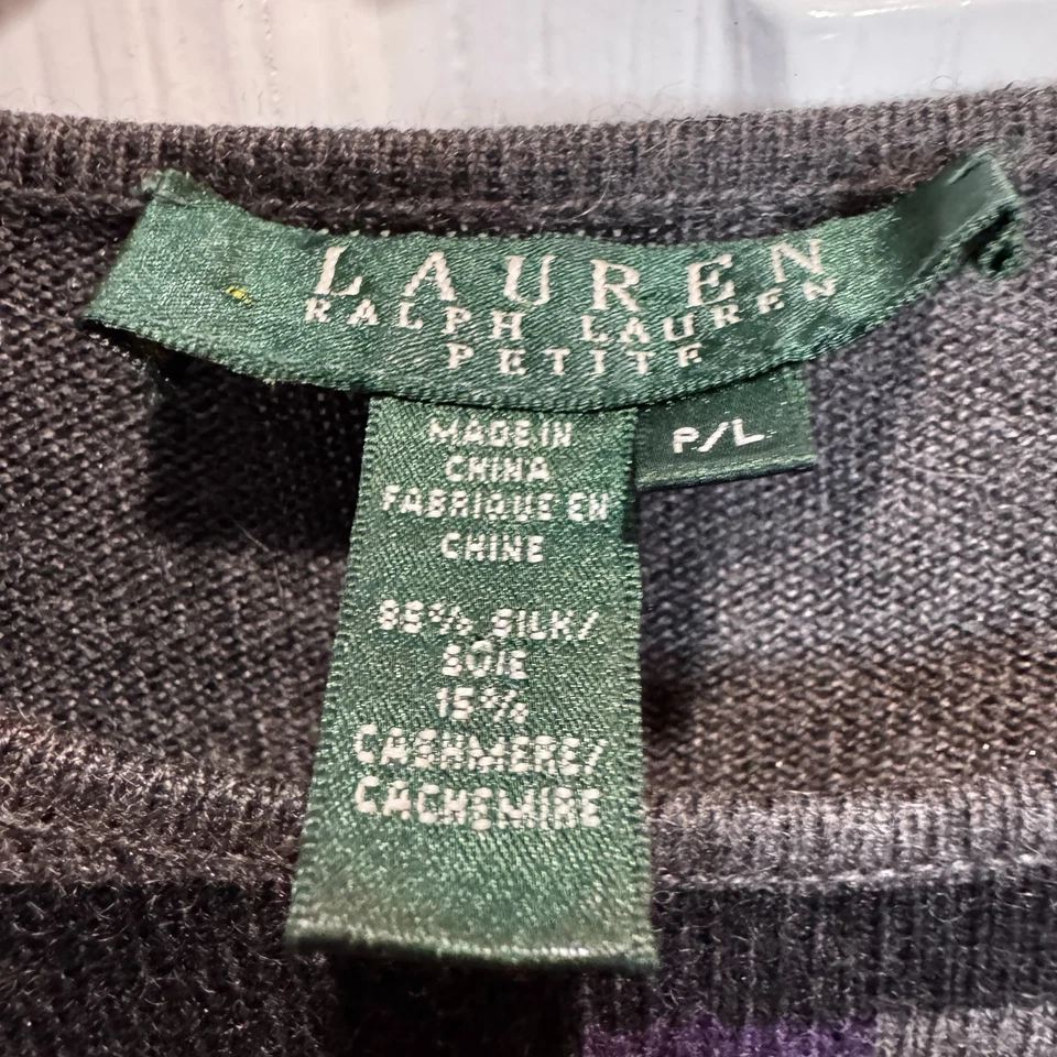 Ralph Lauren Womens Silk Cashmere Sweater Dark Academia Quiet Luxury Pullover PL - Image 3 of 4