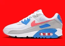 Nike Air Max 90 III Hot Coral Red Blue Crystal White DA8856-100 Wms 10/m 8.5