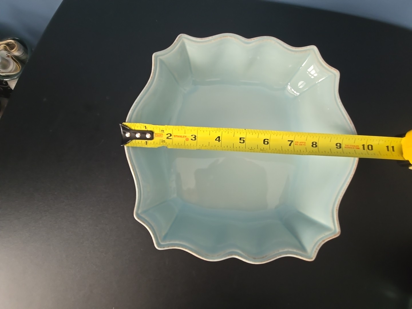 Stoneware by Grestel Made in Portugal Baking Dish Scalloped Edge Seafoam Blue