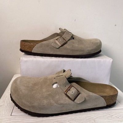 Birkenstock Mens Size US 13 EU 46 Boston BS Taupe Suede Soft 