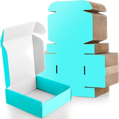Gersoniel 100 Pcs Small Shipping Boxes 6 x 6 x 2 Inches Christmas Gift Blue 