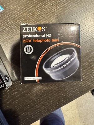 Zeikos 58mm Professional HD 2X Telephoto Lens Japan Optics DSLR MC AF