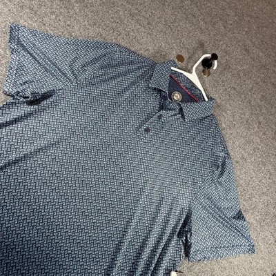 NWT Flag & Anthem MadeFlex Mens Large Blue Performance Polo Shirt Moisture Wicki