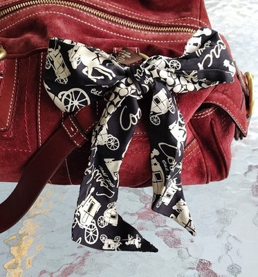 Coach Women's Silk Scarf Iconic Carriage & Signature C Print | eBay