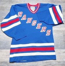 Vintage NY Rangers Hockey Jersey 1980s Cosby Maska USA Men's 42 Fight Strap