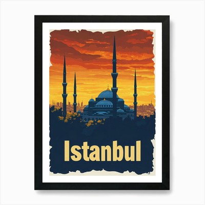 Aihrgdesign A Retro Reiseposter F Gerahmtes Wandbild Poster Leinwanddruck Bild