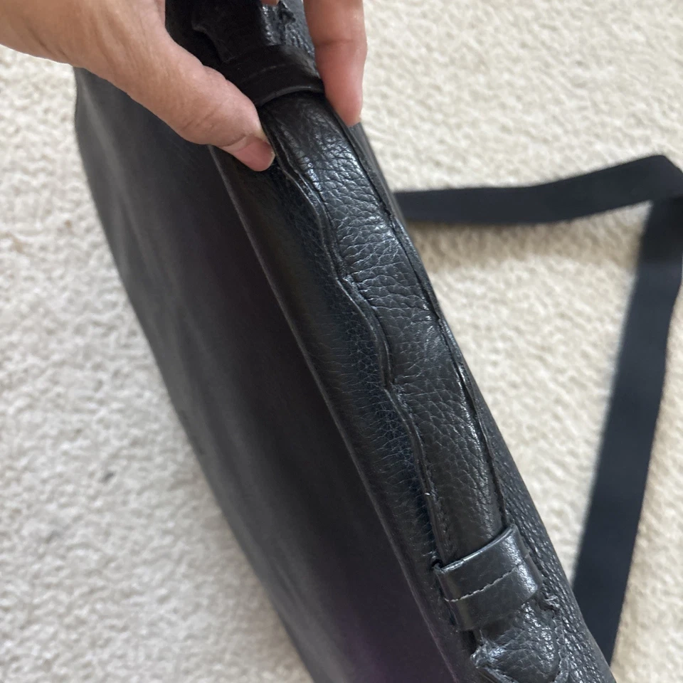 Hugo Boss Mensajero Bolso de Hombro Bandolera Cartera Cuero Negro 15 Pulgadas Foto 4 de 4