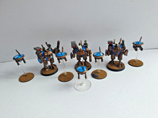 WARHAMMER 40K TAU CRISIS BATTLE  SUITS x 3 + 5 DRONES  PAINTED