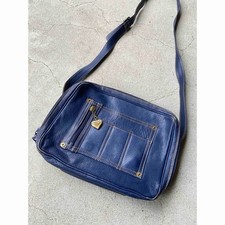 Vintage 90s - Moschino - Navy Leather Crossbody Bag - Classic Y2K Archive
