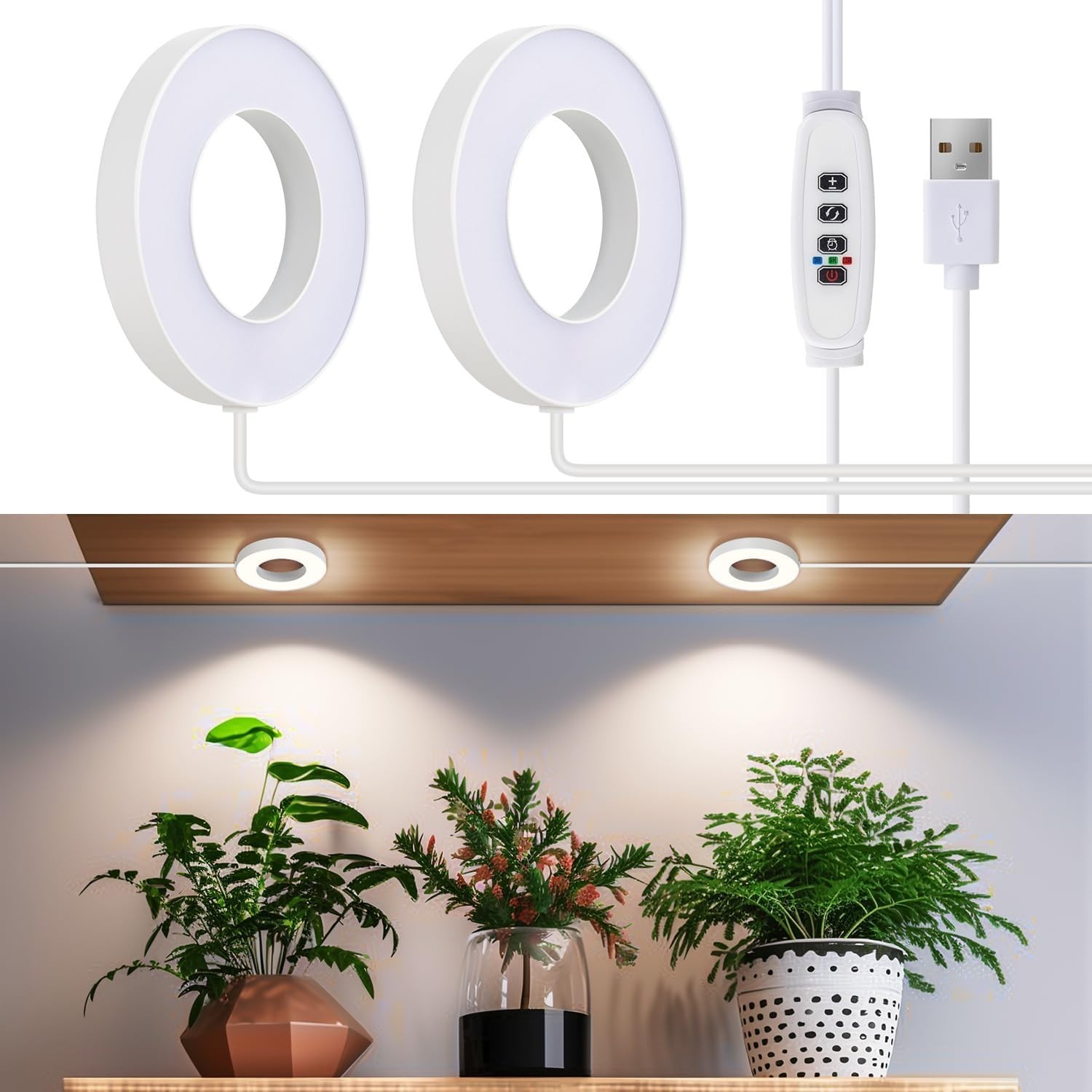 Ceiling Grow Lights for Indoor Plnts, 96 LEDs Full Spectrum Hlo LED Plnt Ligh...