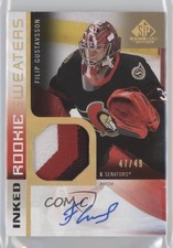2021 SP Game Used Rookie Sweaters Inked /49 Filip Gustavsson Patch Auto