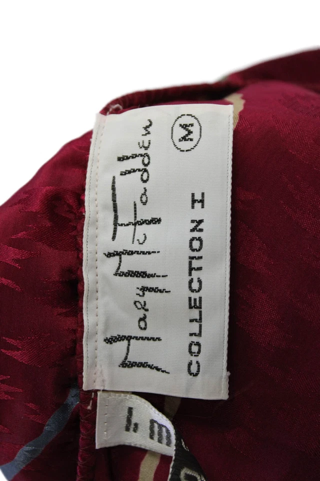 Conjunto de bata y vestido magenta Mary McFadden para mujer satinado estampado a rayas talla M Foto 4 de 4