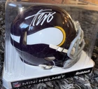 ADRIAN PETERSON SIGNED AUTOGRAPHED PURPLE MINI HELMET MINNESOTA VIKINGS JSA
