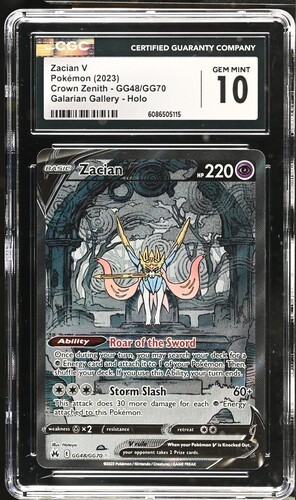Zacian V GG48/GG70 - Crown Zenith: Galarian Gallery CGC 10 Gem