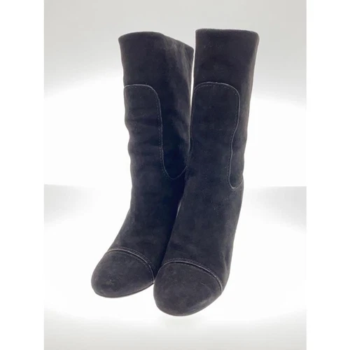 Louis Vuitton Stivali Donna Tacco Corto Scamosciato Nero EU36 5 Dal Giappone 53750K Autentici