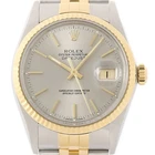 Rolex Datejust Gray Dial 18K Yellow Gold & SS Jubilee Band Watch 16013