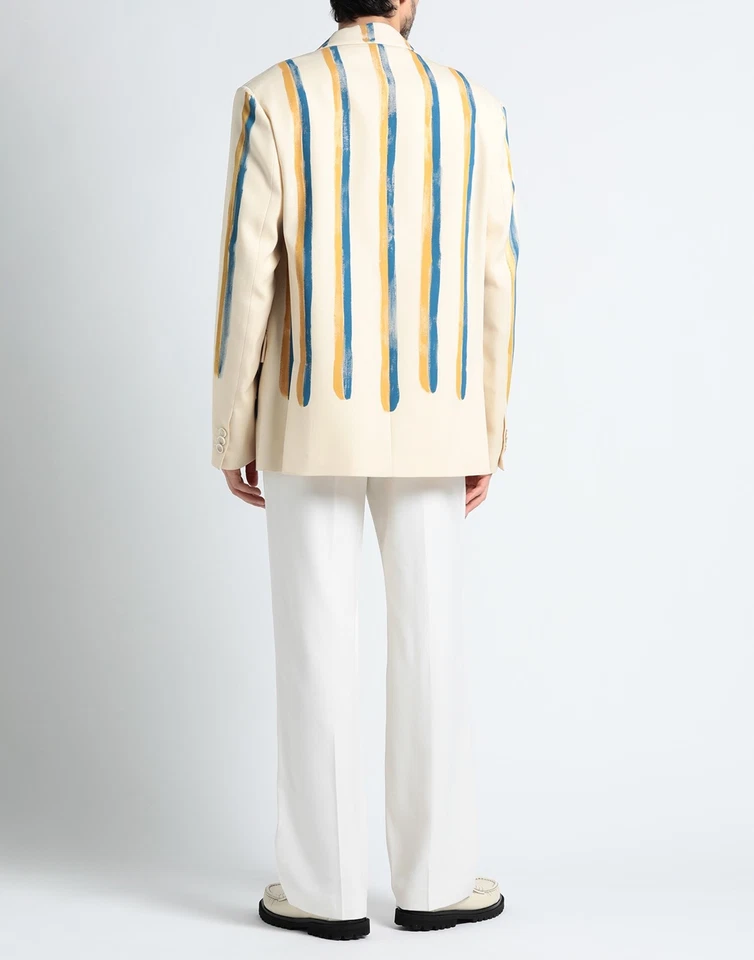 RRP€1785 MARNI Wool Crepe Blazer Jacket IT48 US38 M Brush Stripes Made in Italy - Image 2 of 4