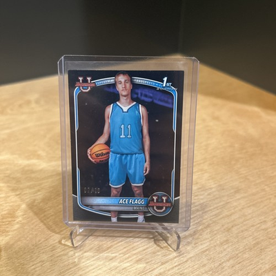 #ad 2025 26 Topps Bowman U Ace Flagg True Black 10 #BPP 91 Maine $139.99