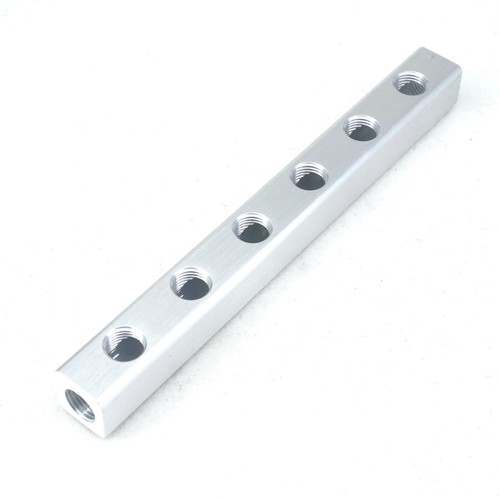 20x20mm 1/4" BSP 2-9 Way 5-12 Port Aluminum Fitting Manifold Block Splitter - Picture 21 of 26