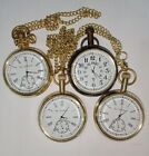pocket Collectible Antique Brass Pocket Watch Lots of 4 Watch elgin vintage