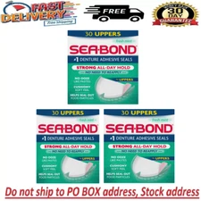 Sea-Bond Denture Adhesive UPPERS 30 ct (1 2 3 boxes ) MINT green