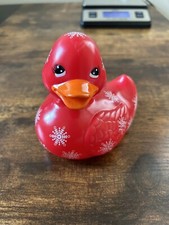 Red Rubber Duck Ducky Bath And Body Works Squeaky Smiling Flirty Snowflakes