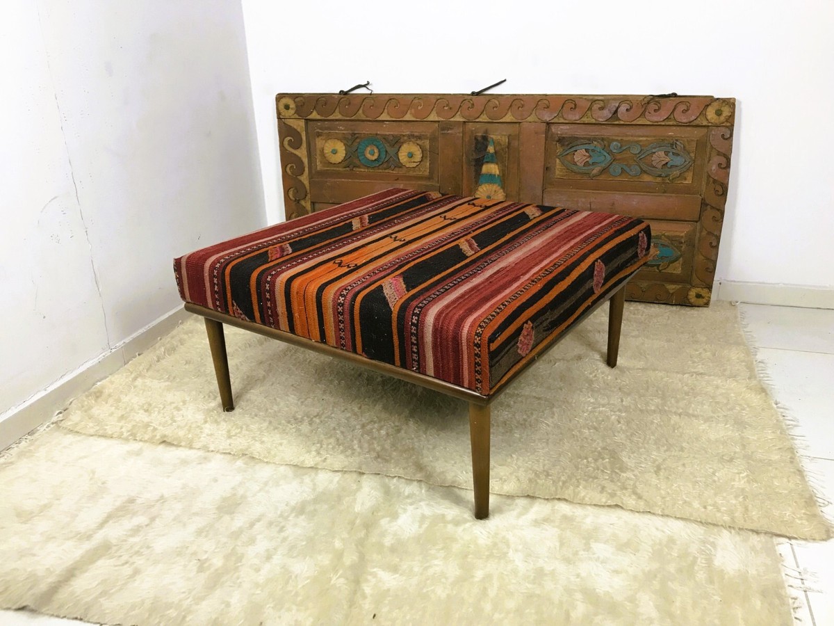 Handmade Kilim Ottoman Coffee Table Tea Table Mid Table 