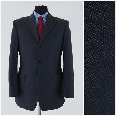 Herren MARIO ZEGNA Woll Blazer 40R UK Größe DE FURSAC Dunkelblau Sport Mantel Jacke