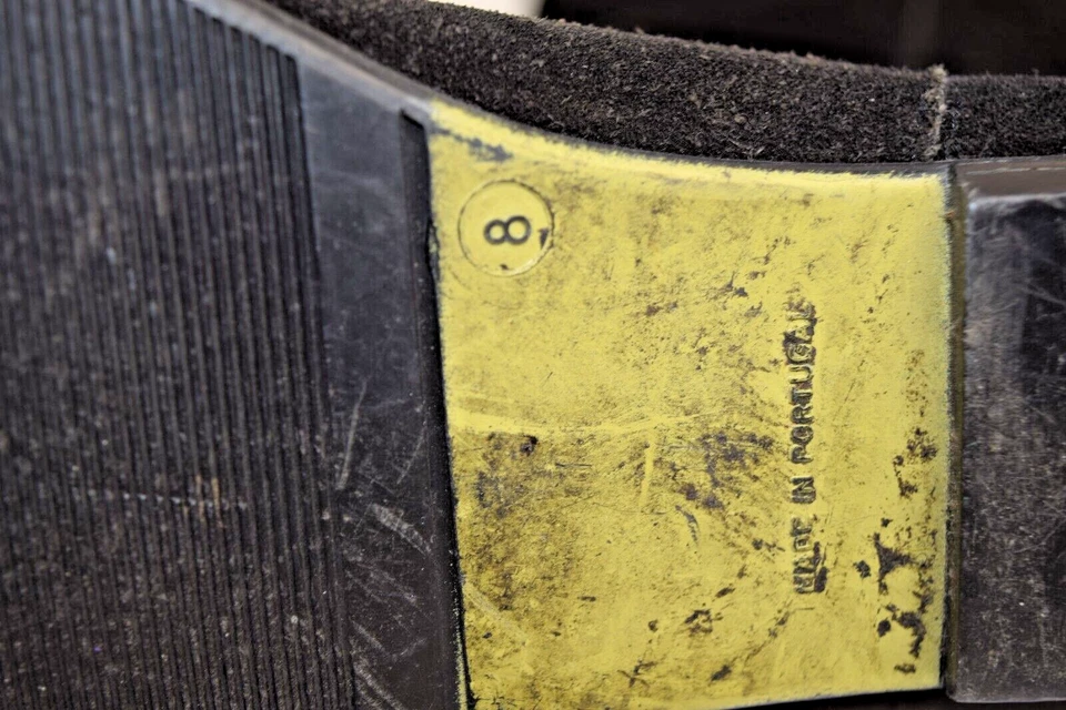 Botas de cuero de gamuza vintage talla 8 años 80 suaves negras gamuza tachuelas hasta la rodilla occidentales Foto 3 de 4