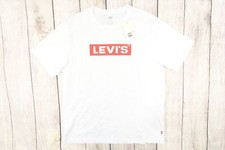 LEVIS WHITE RED MEDIUM RELAXED TEE TSHIRT MENS DEFECT