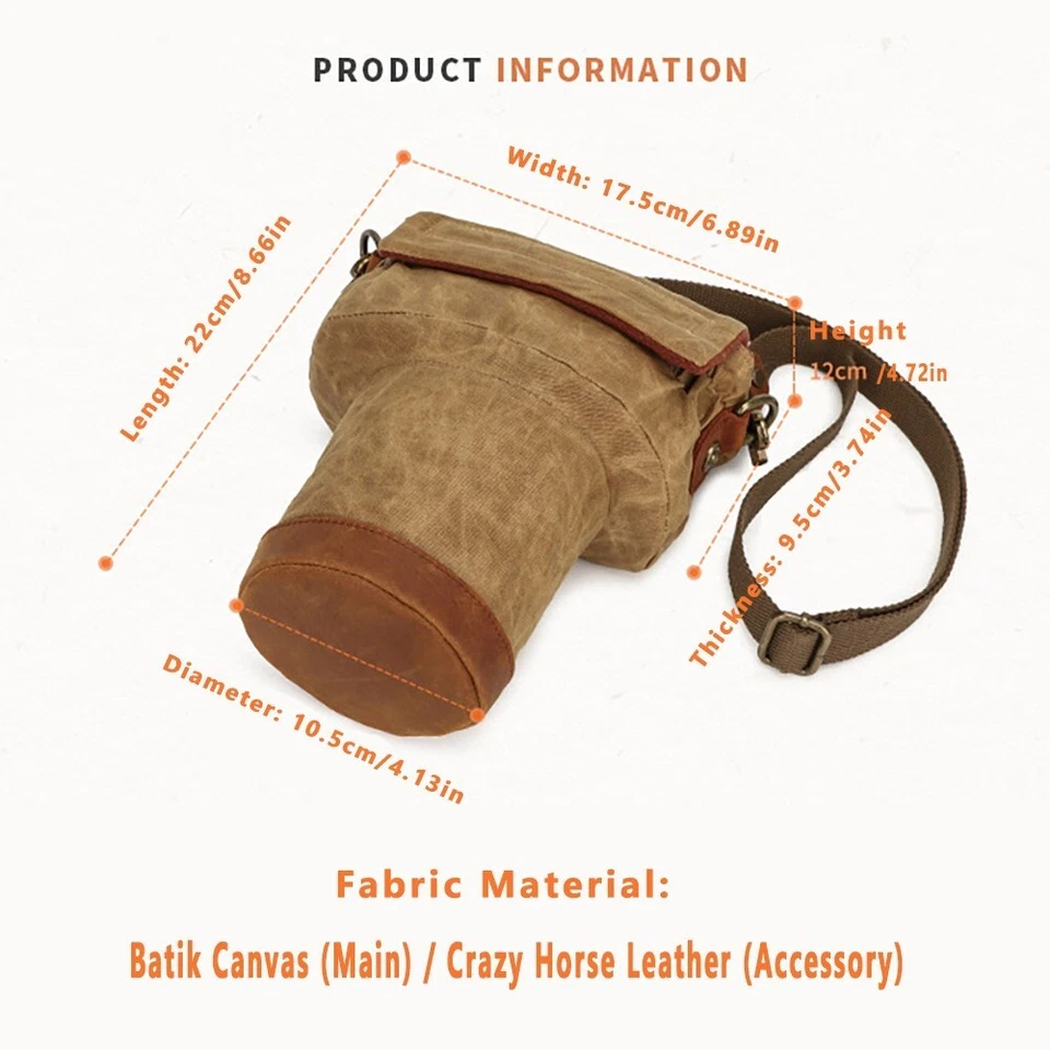 Bolso de hombro de cuero de vaca para Nikon Z5, Z50, Z6, Z6II, Z7, Z7II, DF, D850, D810, D780, D750 EE. UU. Foto 3 de 4