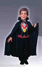 FORUM 27" BLACK SATIN CHILD CAPE w/COLLAR VAMPIRE HALLOWEEN COSTUME ACCESSORY