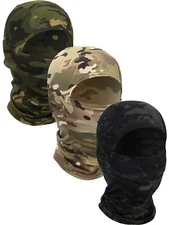 3 Pieces Ski Mask Balaclava Full Face Mask Winter Camo(Bright Color,Medium)