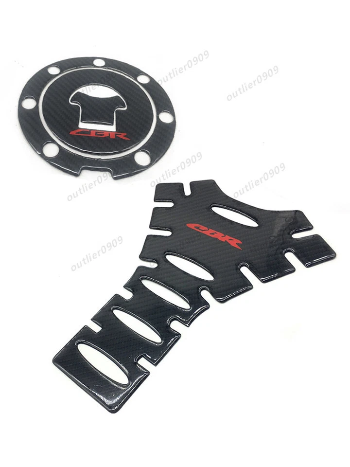Tapa de combustible de carbono almohadilla de tanque de gasolina triple abrazadera pegatina para Honda CBR600RR 2007-2016 Foto 2 de 4