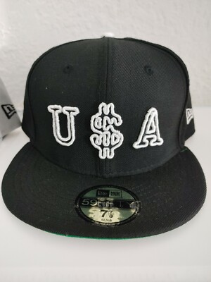 2X Hats New Era Fitted 7 7/8 Bogart USA lot NEW LA black grey