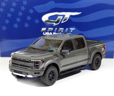 Ford F-150 Raptor 2022 Pick Up dark gray black rims 1:18 US051 GT-SPIRIT ACME US