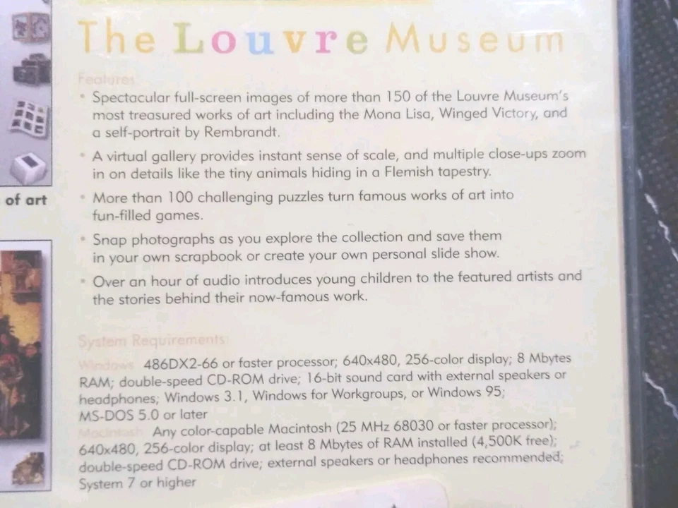 Museo del Louvre Museos del Mundo para niños de 3 años en adelante (CD-ROM) MAC/WIN95 Foto 3 de 4
