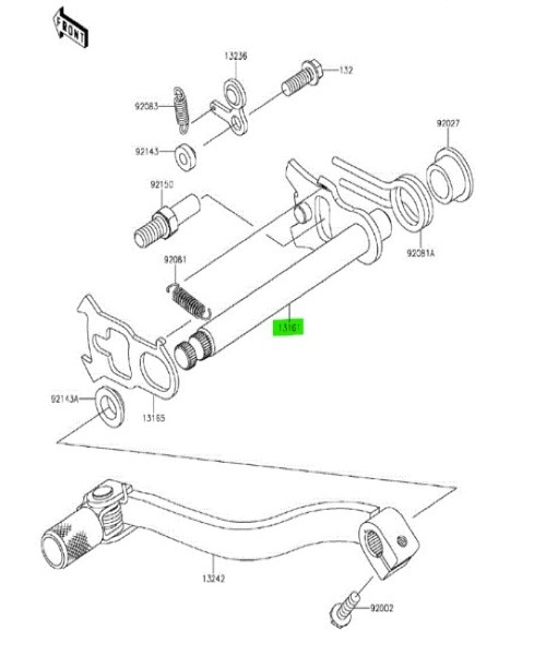 KAWASAKI KX100 Lever Comp Change Sha 13161-0571 Genuine JDM OEM | eBay
