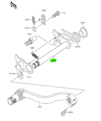 ラム KAWASAKI KX100 Lever Comp Change Sha 13161-0571 Genuine JDM OEM | eBay